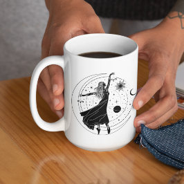 Weegschaal Dansende Meisje 15oz Zwarte Rand Mok