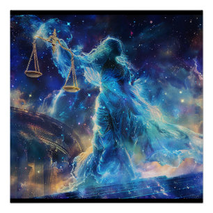 Weegschaal (de diplomaat) Zodiac Sign Godheid Post Perfect Poster