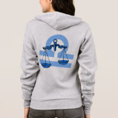 Weegschaal de schaal zodiac blauwe dames zip up hoodie (Achterkant)