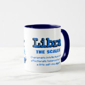 Weegschaal De schaalblauwe, witte astrologische mo Mok (Voorkant rechts)