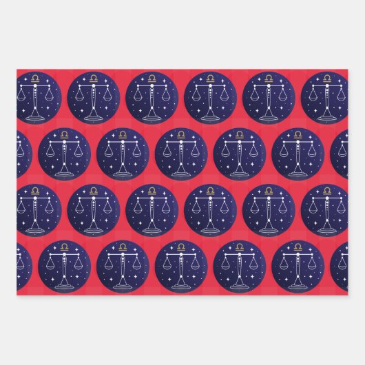 Weegschaal de Schalen Zodiac Sign Design Inpakpapier Vel (Voorkant 3)