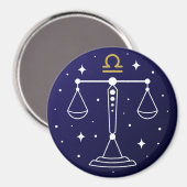 Weegschaal de Schalen Zodiac Sign Magnet (Voorkant / Achterkant)