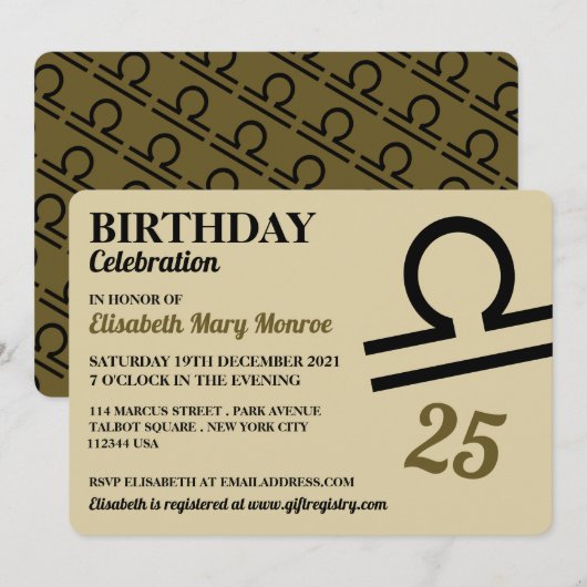 Weegschaal, de weegschaal, sterrenbeeld sterrenbee kaart (Voorkant / Achterkant)