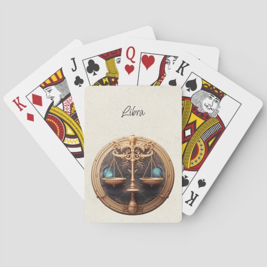 Weegschaal Dierenriem minimalistisch Pokerkaarten (Achterkant)