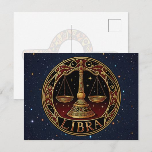 Weegschaal Dierenriem Symbool Briefkaart (Voorkant / Achterkant)