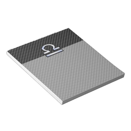 Weegschaal Dierenriem Symbool op Koolstofvezel Afd Notitieblok (Schuin)