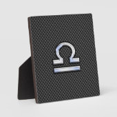 Weegschaal Dierenriem Symbool op Koolstofvezel Pri Fotoplaat (Voorkant)