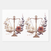 Weegschaal dierenriem verjaardag inpakpapier vel (Voorkant 3)