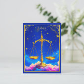 Weegschaal Dierenriem Weegschalen in een Sterrenhe Briefkaart (Staand voorkant)