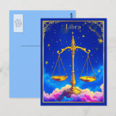 Weegschaal Dierenriem Weegschalen in een Sterrenhe Briefkaart (Voorkant / Achterkant)