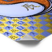 Weegschaal en houten draak poster (Hoek)