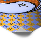 Weegschaal en houten paard poster (Hoek)