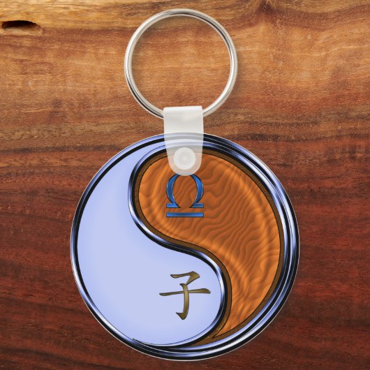 Weegschaal en houten rat sleutelhanger (Achterkant)