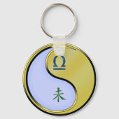 Weegschaal en metalen geit sleutelhanger (Achterkant)