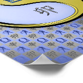 Weegschaal en metalen konijn poster (Hoek)