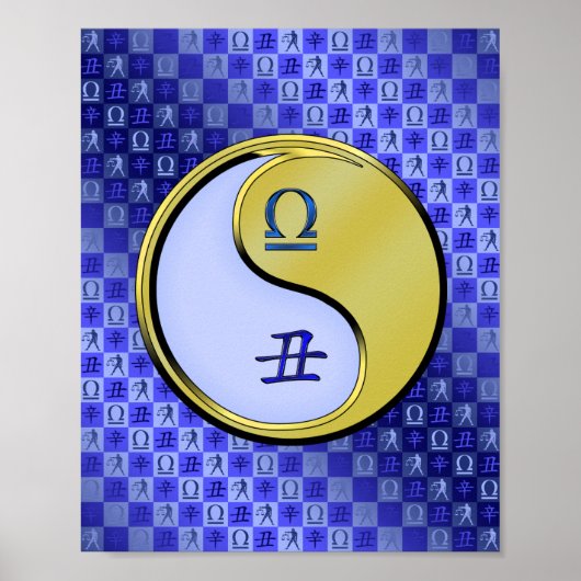 Weegschaal en metalen os poster (Voorkant)