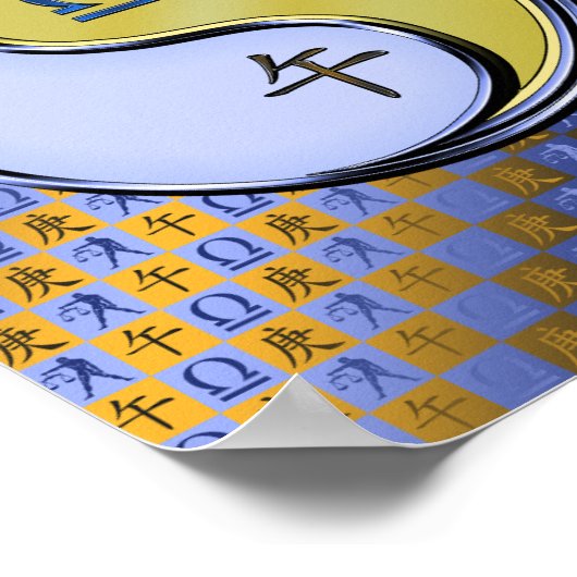 Weegschaal en metalen paard poster (Hoek)