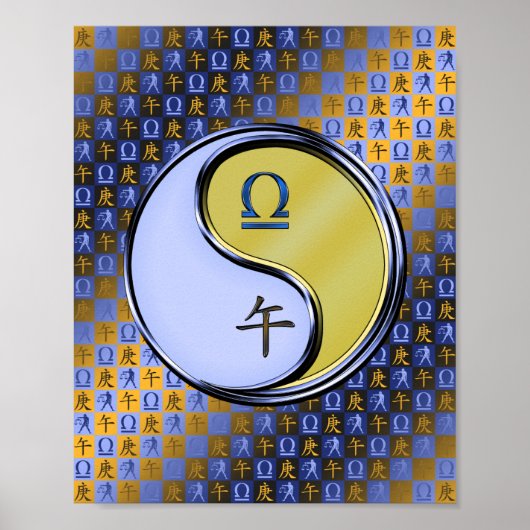 Weegschaal en metalen paard poster (Voorkant)