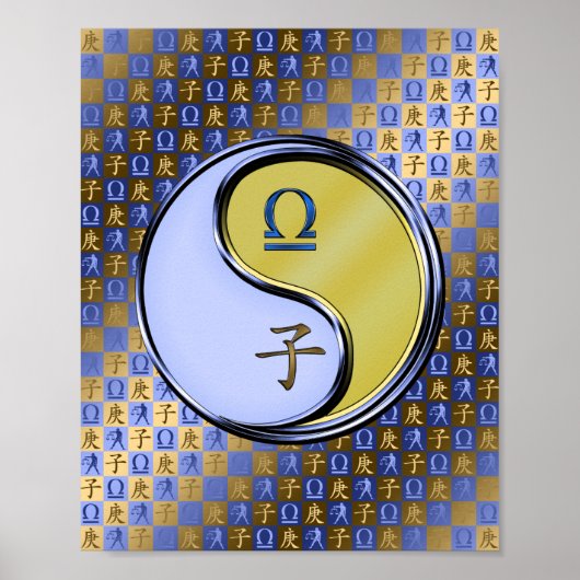 Weegschaal en metalen rat poster (Voorkant)