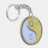 Weegschaal en metalen slang sleutelhanger (Voorkant Links)