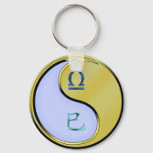 Weegschaal en metalen slang sleutelhanger (Achterkant)