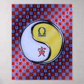 Weegschaal en metalen tijger poster (Voorkant)