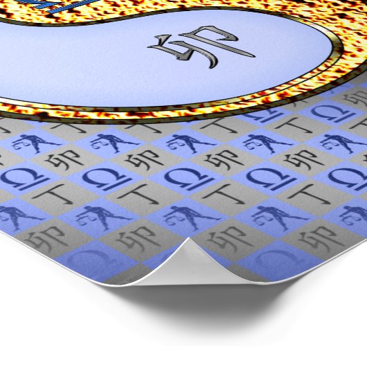 Weegschaal en vuurkonijn poster (Hoek)