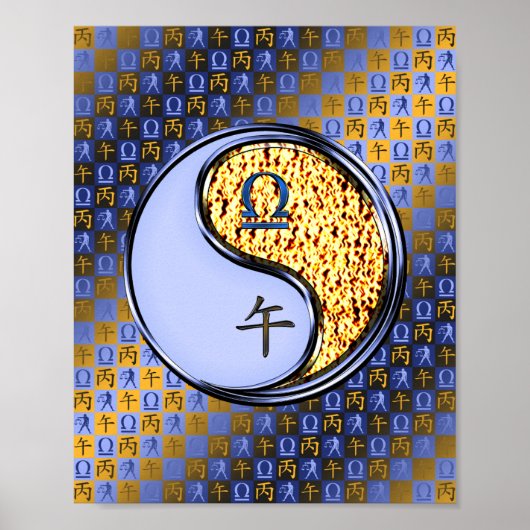 Weegschaal en vuurpaard poster (Voorkant)