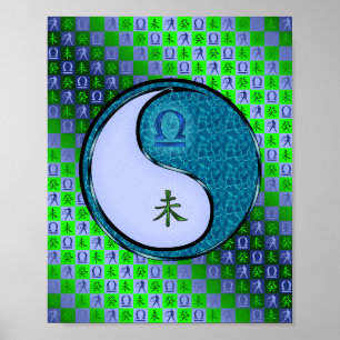 Weegschaal en watergeit poster