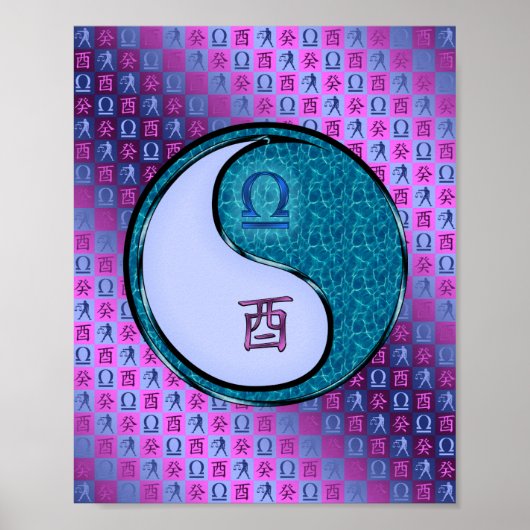 Weegschaal en waterhaan poster (Voorkant)