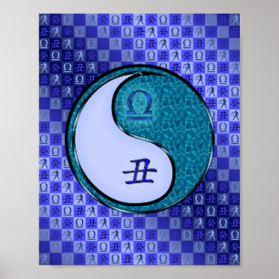 Weegschaal en wateros poster