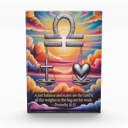 Weegschaal Geloof en Liefde Fotoblok (Voorkant)