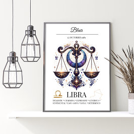 Weegschaal gepersonaliseerde elegante dierenriem W Poster