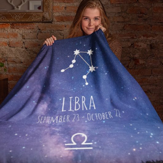Weegschaal | Gepersonaliseerde zodiac-constellatie Fleece Deken