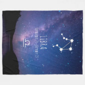 Weegschaal | Gepersonaliseerde zodiac-constellatie Fleece Deken (Voorkant (Horizontaal))