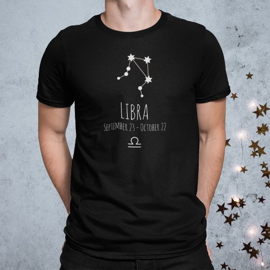 Weegschaal | Gepersonaliseerde zodiac-constellatie T-shirt