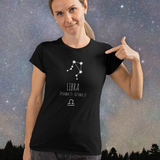 Weegschaal | Gepersonaliseerde zodiac-constellatie T-shirt