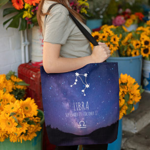 Weegschaal   Gepersonaliseerde zodiac-constellatie Tote Bag