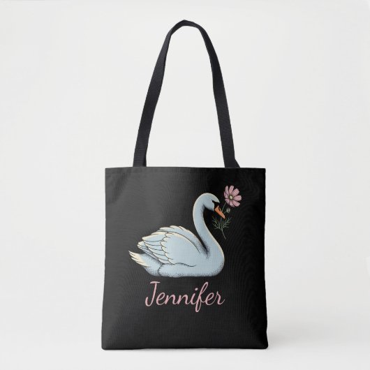 Weegschaal Gift: Zwaan Symbool Canvas tas (Voorkant)
