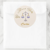 Weegschaal Gold Glitter Dank je Ronde Sticker (Tas)