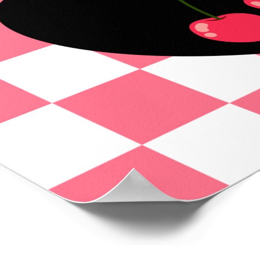 Weegschaal Gotische esthetische geruite kersen kun Poster (Hoek)