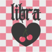 Weegschaal Gotische esthetische geruite kersen kun Sticker (Voorkant)