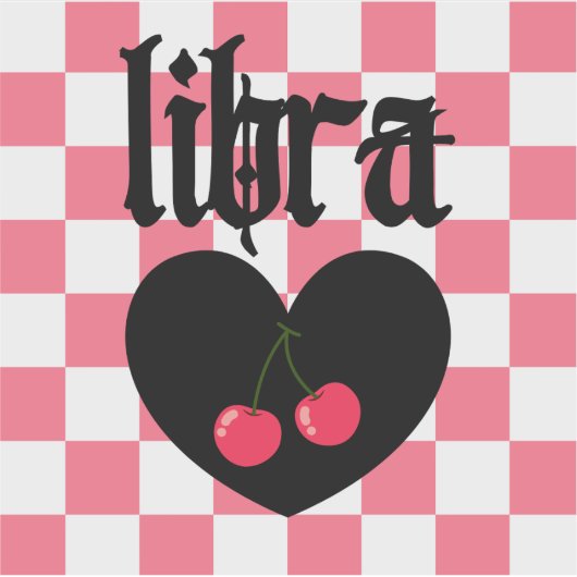 Weegschaal Gotische esthetische geruite kersen kun Sticker (Voorkant)