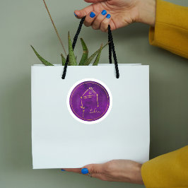 Weegschaal Gouden folie sterrenbeeld Constellatie Ronde Sticker