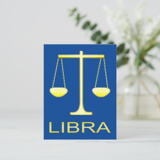 Weegschaal Gouden Schalen Sterrenbeeld Briefkaart (Staand voorkant)