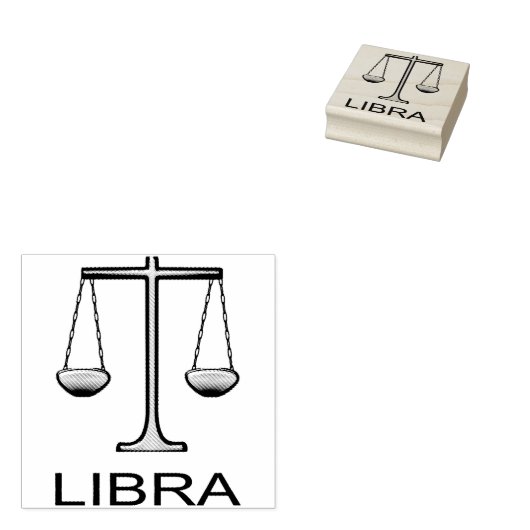 Weegschaal Gouden Schalen Sterrenbeeld Rubberstempel (Gestempeld)