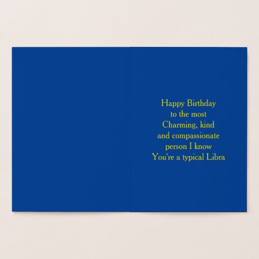 Weegschaal Gouden Schalen Sterrenteken Aangepaste  Folie Kaarten (Binnen)