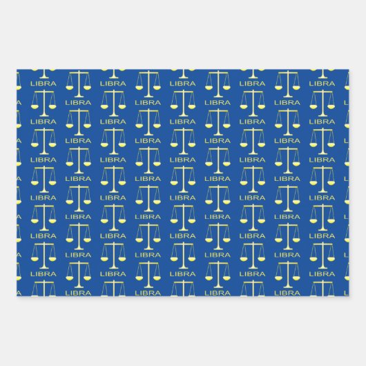 Weegschaal Gouden Schalen Sterrenteken Aangepaste  Inpakpapier Vel (Voorkant 3)