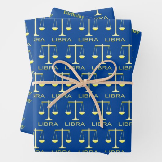 Weegschaal Gouden Schalen Sterrenteken Aangepaste  Inpakpapier Vel (In situ)