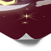 Weegschaal Hemelse Maan Wolk Sterren Astrologie Ku Poster (Hoek)